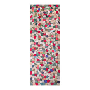 Vibrant Multi Color With Colorful Detail Geometric Design Antique American Hooked Rug