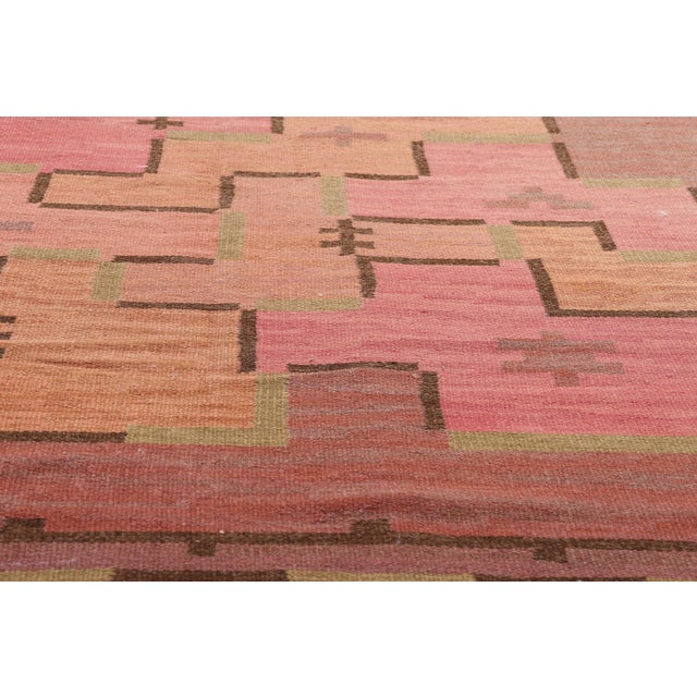 Early 20th Century Impi Sotavalta Vintage Finnish Flatweave Rug, 06'06 X 09'07 For Sale - Image 5 of 11
