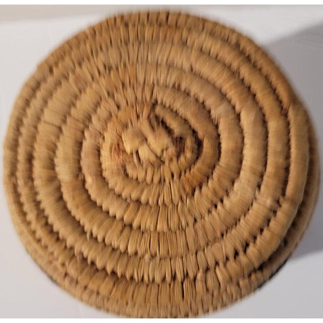 20th C Small Hand Woven Basket Lidded Jar For Sale In Los Angeles - Image 6 of 8