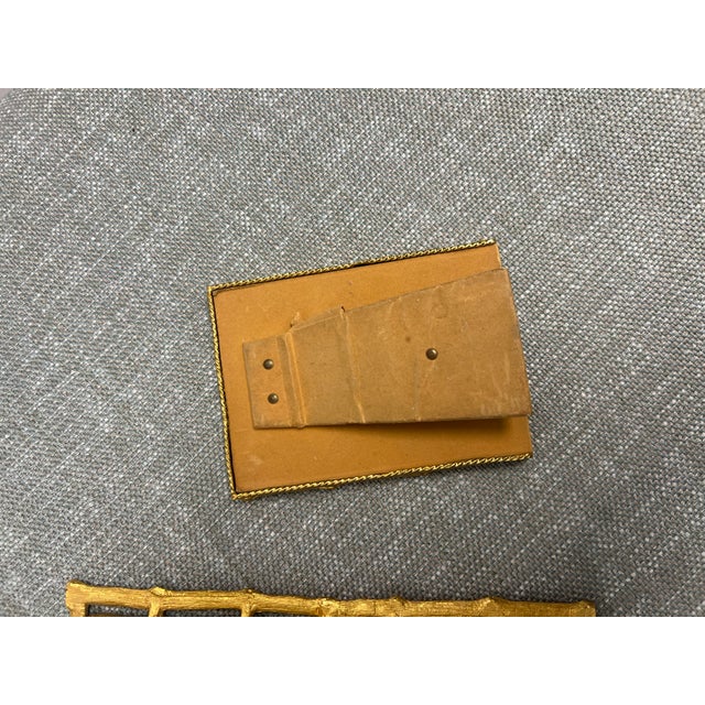 Vintage Faux Bamboo Metal Picture Frames - Set of 2 For Sale - Image 4 of 7
