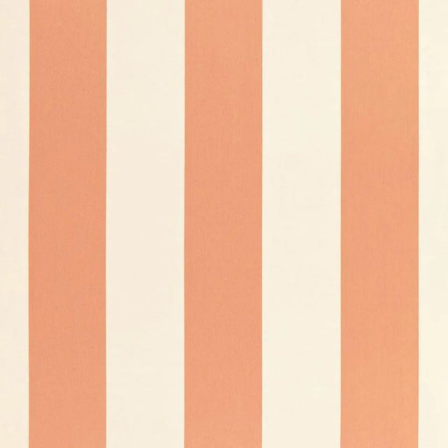 Sample - Schumacher Beaufort Awning Stripe Fabric in Peche For Sale