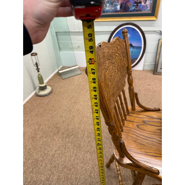 Gorgeous Mid 20th Century Round Table With Two Chairs, Solid Oak For Sale - Image 12 of 12