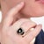 Mid-Century Modern Large Vintage Sterling Silver, Onyx Cabochon, & Diamond Men's Signet Style Ring For Sale - Image 3 of 15