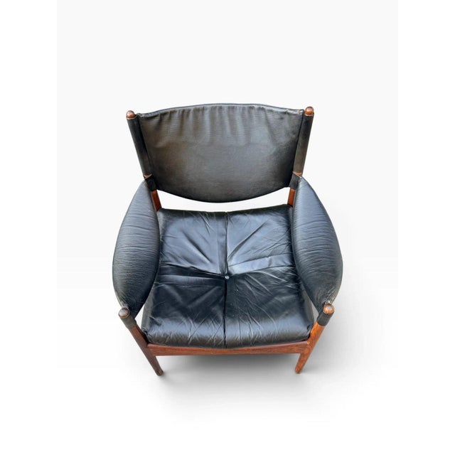 Kristian Vedel Modus Lounge Chair for Søren Willadsen | Rosewood & Black Leather | Denmark 1960s For Sale - Image 10 of 18