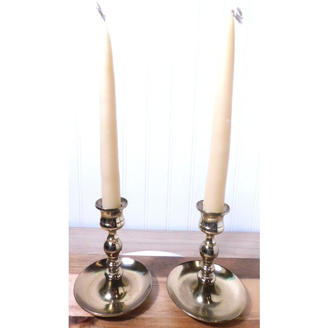 Metal Vintage Baldwin Brass Candlestick Holders: 200th Anniversary Pair For Sale - Image 7 of 14