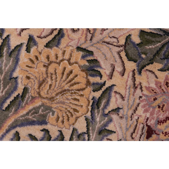 Floral 1990's Pak-Persian Gold/Gold Wool Rug - 2'1'' X 4'4'' For Sale In New York - Image 6 of 9