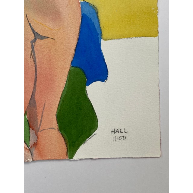 Abstract Vintage Original Nude Watercolor Painting by Jon Hall 2000 For Sale - Image 3 of 5
