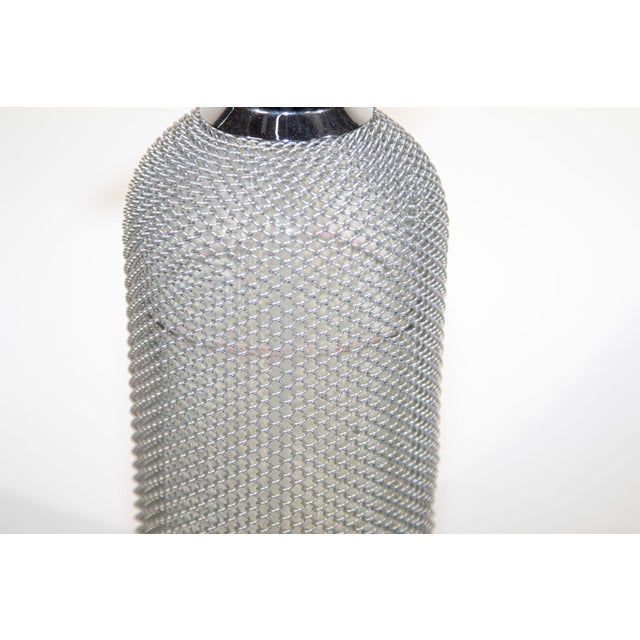 Mid-Century Modern Vintage Classic Soda Siphon Seltzer Glass Bottle With Wire Mesh For Sale - Image 3 of 18