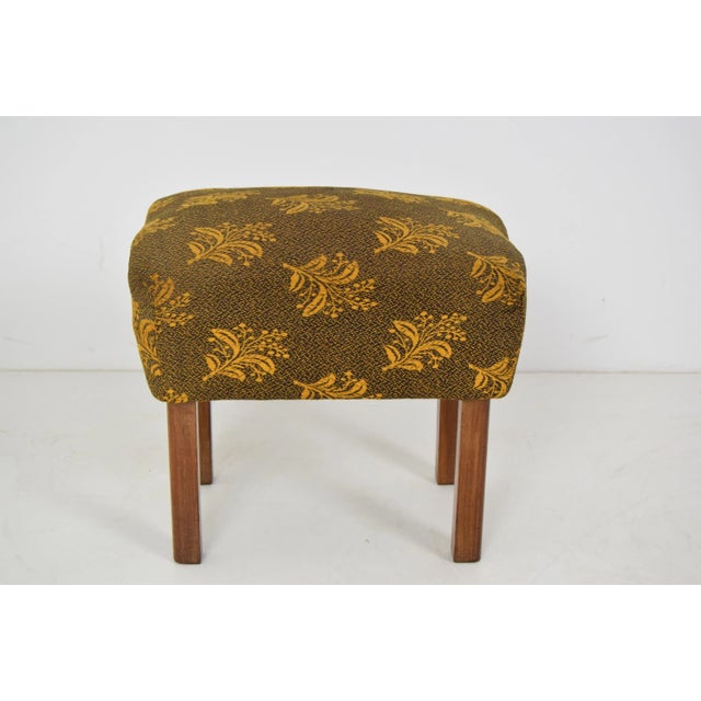 Made in Czechoslovakia. Made of fabric and wood. Upholstery has signs of use. Suitable for renovation upholstery. Original...