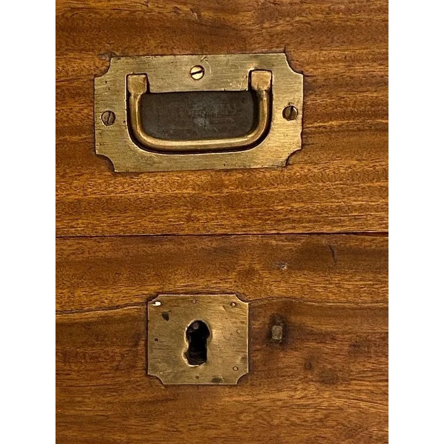 19th Century Large British Military Officer's Campaign Trunk of Brass-Bound Camphor For Sale - Image 10 of 12