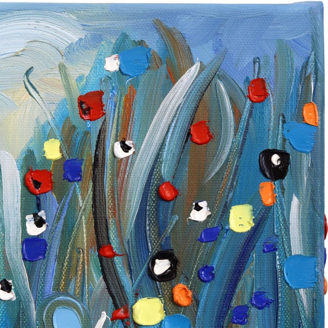 The Sea Garden - Colorful Figurative Abstract Textured Impasto Oil Painting on Canvas by Ekaterina Ermilkina For Sale - Image 4 of 8