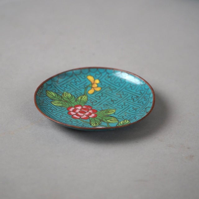 Various Chinese Cloisonne Floral Enameled Items, Circa 1920 - 12 Pieces For Sale - Image 6 of 11