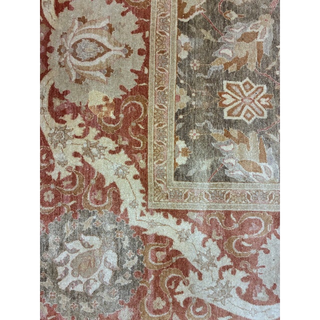 Large Hand-Knotted Oushak-Style Floral Area Rug For Sale - Image 9 of 12