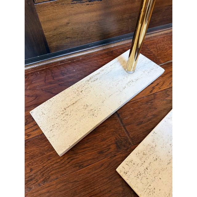 Vintage Postmodern Lucite and Brass Floor Lamps - Pair For Sale - Image 10 of 12
