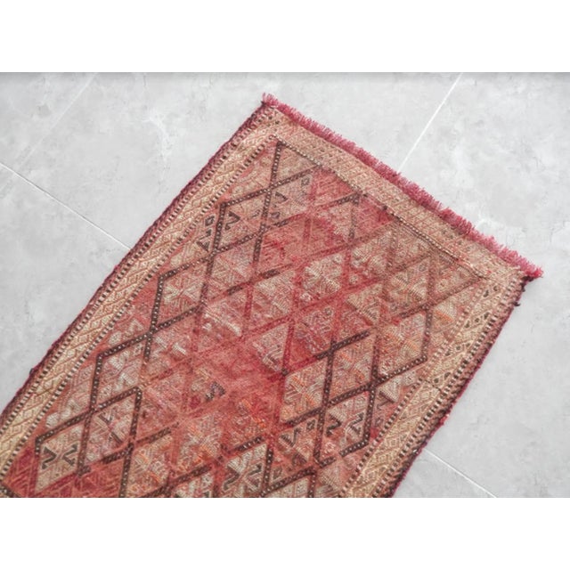 1970s Small Geometrical Jajim Kilim Rug 1′10″ × 2′8″ For Sale - Image 5 of 8