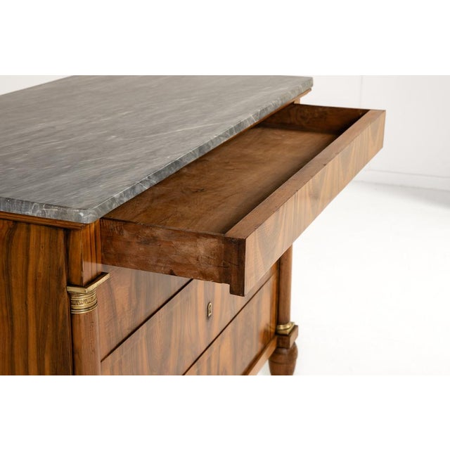 19th Century Italian Walnut Commode with Marble Top For Sale - Image 5 of 10