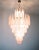 Glass Large Vintage Italian Murano Glass Chandelier with 85 Glass Pink Petals Drop, 1990 For Sale - Image 7 of 15