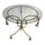 Hollywood Regency Gilt Metal Side Table W/ Glass Top, 1960s Rope & Tassel Design For Sale