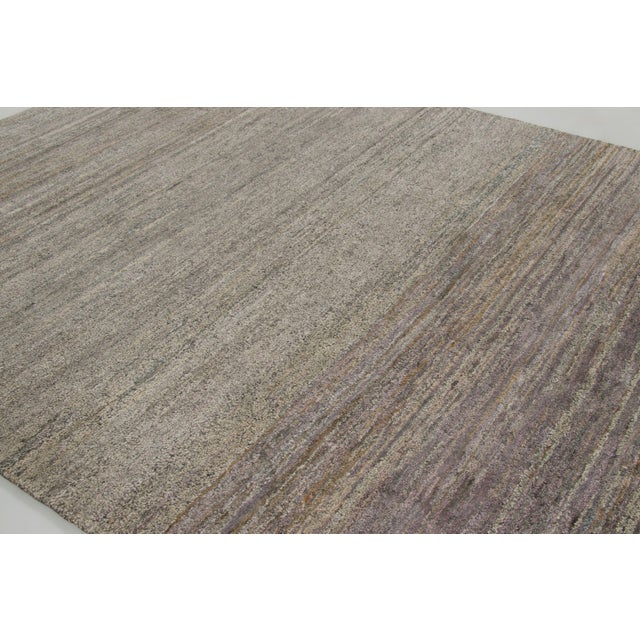 Contemporary Contemporary Textural Natural Silk Rug in Brown & Charcoal by Rug & Kilim For Sale - Image 3 of 10