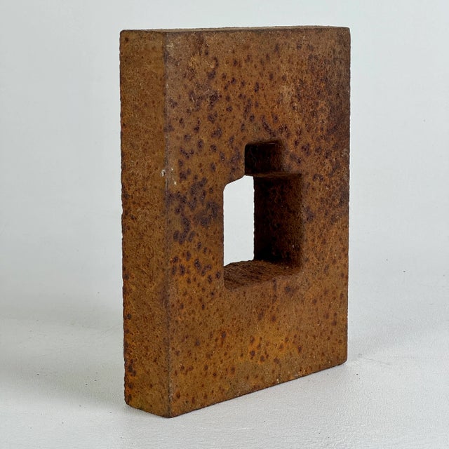 Unique Salvaged Heavy Solid Metal Object With House/Bottle Design as Art Sculpture For Sale - Image 4 of 10