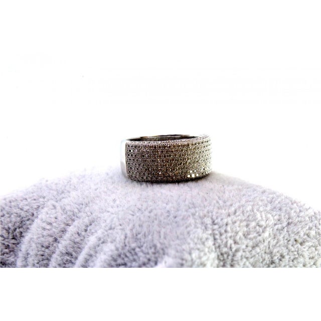 White Gold Ring with Brilliant-Cut Diamonds and Eight Bands For Sale - Image 4 of 8
