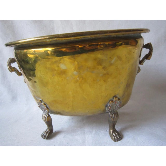 English Footed Brass Cache Pot For Sale - Image 4 of 8