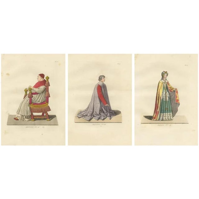 Mercuri, Historical Portraits of Sixtus IV, Platina and a Noble Englishwoman, 1845, Prints, Set of 3 For Sale - Image 10 of 10