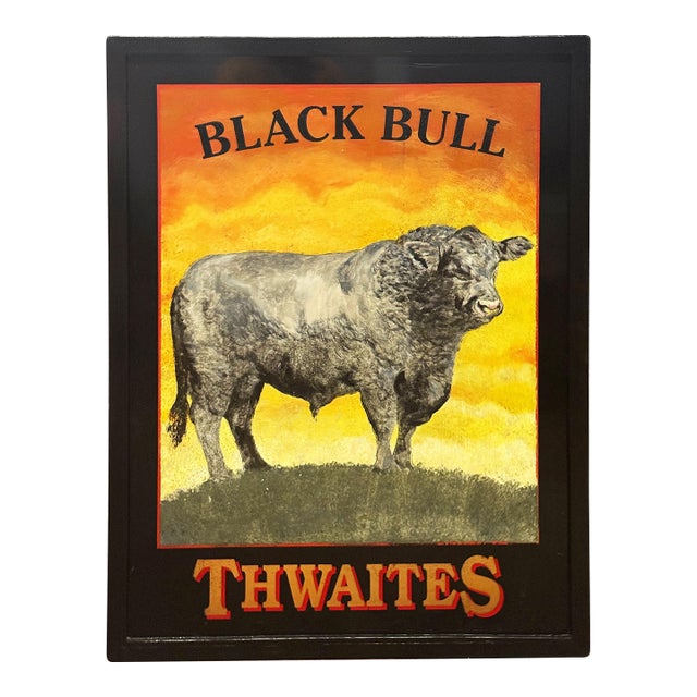 English Pub Sign, "Black Bull" For Sale