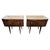 Mid-Century Modern Italian Wooden Nightstands with Marble Top, 1950s, Set of 2 For Sale - Image 11 of 11
