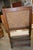 Antique Carved Wood Arm / Throne Chair Straw / Hair Stuffed W/ Metal Rivets For Sale - Image 6 of 17