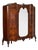Baroque Venetian Hand-Carved Walnut & Burl Walnut Wardrobe with Mirror, 1910s For Sale