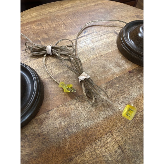 Coffee Mid Twentieth Century Extra Tall Barley Twist Buffet Lamps - a Pair For Sale - Image 8 of 11