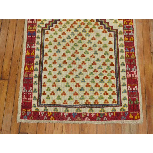 Islamic Antique Zabihi Collection Turkish Ghiordes Prayer Rug For Sale - Image 3 of 7