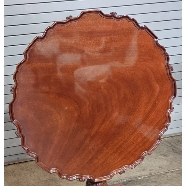 Kindel Winterthur Collection Philadelphia Carved Mahogany Tilt Top Pie Table For Sale - Image 9 of 13