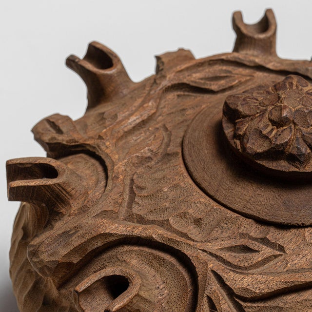 Italian Mid 20th Century Italy Brown Terracotta Lidded Jar For Sale - Image 3 of 15