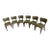 1970s Collection of Green Leather Gun Lock Style Wooden Dining Chairs- Set of 6 For Sale