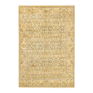 Mogul Collection Hand-Knotted Area Rug - Ivory 6' 2" x 8' 10" For Sale