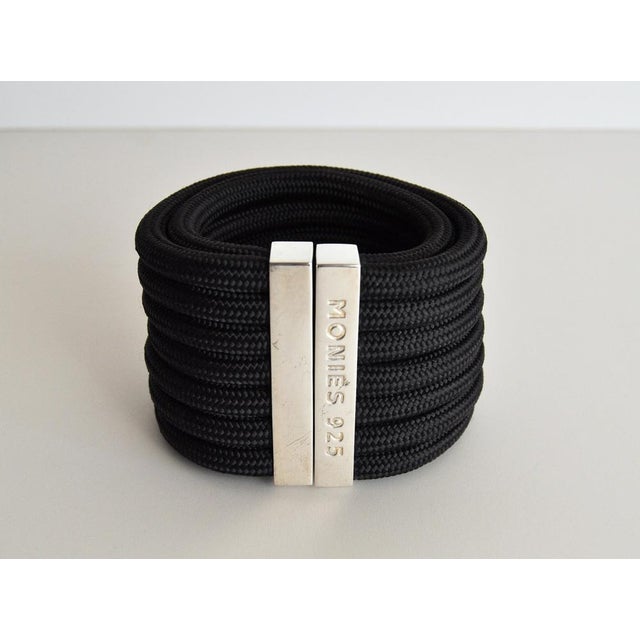 Modern Danish Bracelet in Sterling Silver and Cord from Monies For Sale - Image 7 of 12
