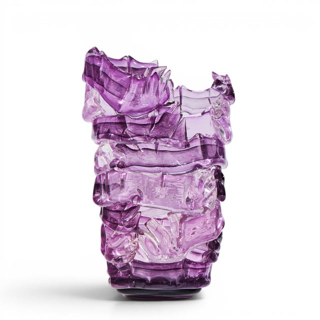 Tom Philabaum Signed Large Hand-Built Glass Vase This vase measures: 11.25 wide x 11.25 deep x 17 inches high Excellent...