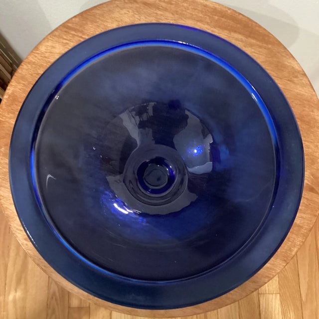 Late 20th Century Late 20th Century Cobalt Blue Translucent Bowl For Sale - Image 5 of 13