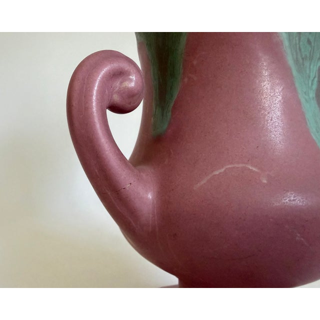 Pink Vintage Camark Pottery Double-Handled Vase For Sale - Image 8 of 11
