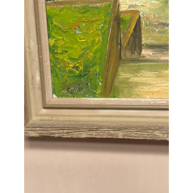 Coastal Landscape with House, 1950s, Oil Painting on Panel, Framed For Sale - Image 9 of 18