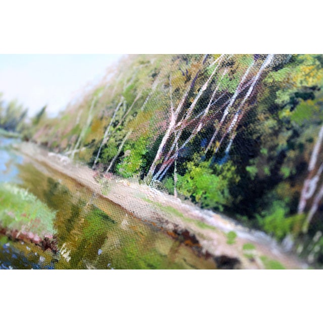 Janis Zingitis, May, The Lobe River Flows Into Ogre, Oil on Canvas, 2000s For Sale - Image 7 of 9