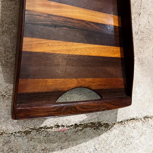 Mid-Century Modern 1970s Don Shoemaker Service Tray Exotic Wood Señal Mexico For Sale - Image 3 of 9