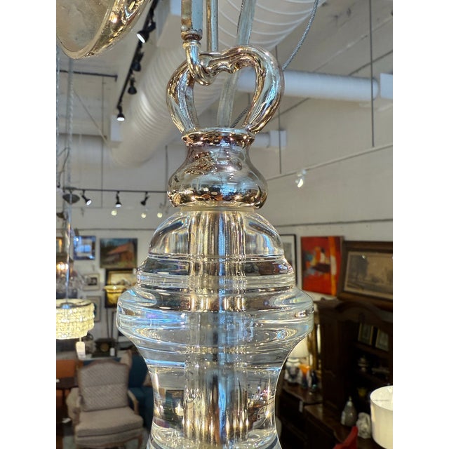 Metal Chapman & Myers for Visual Comfort George II Polished Nickel + Glass Chandelier For Sale - Image 7 of 12