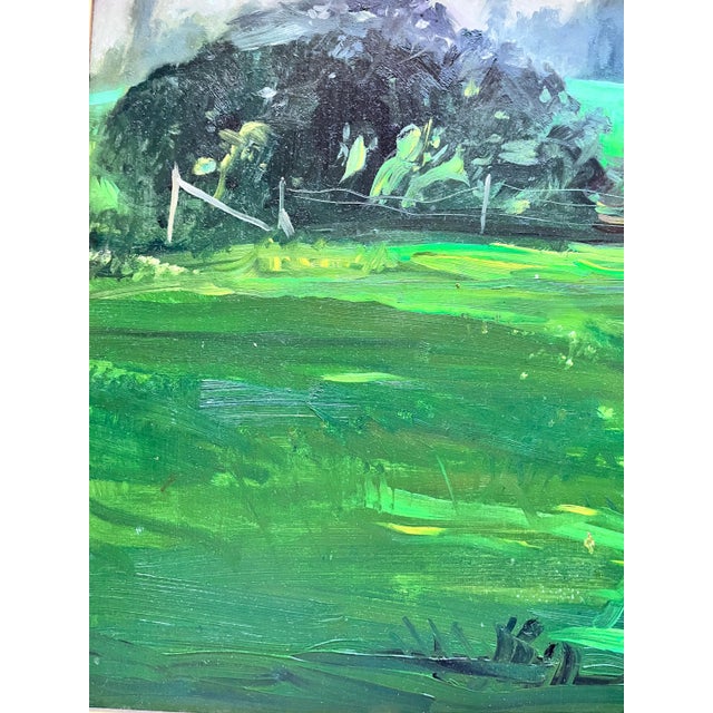 1970s 1970s "Landscape" Oil on Canvas Painting Acclaimed Illustrator William Shields For Sale - Image 5 of 11