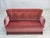 1970s, Danish 2-seater sofa. Original salmon pink furniture velour, oak wood legs, springs in the seat. Original good...