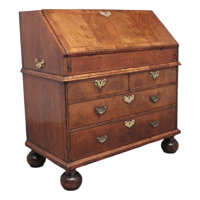 Antique Walnut Bureau, 1750s For Sale