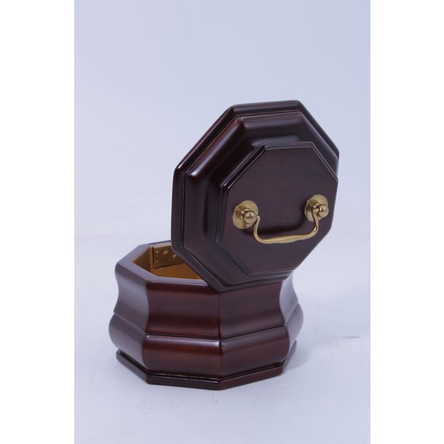 Virginia Metalcrafters Mahogany Octogonal Tea Caddy For Sale - Image 11 of 13