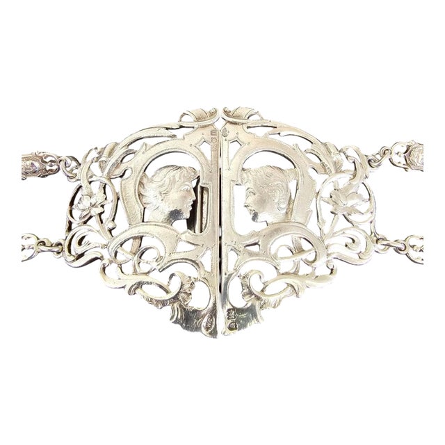 Antique Art Nouveau Sterling Silver Figural Belt from William Comyns, London, 1908 For Sale